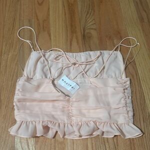 Light Pink Pacsun ruffle tank top